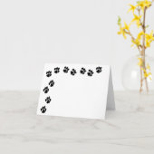 Black Paw Print Note Kaart (Gele Bloem)