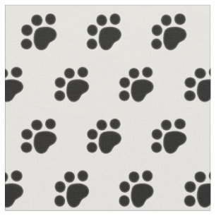 Black Paw Print Pattern Stof