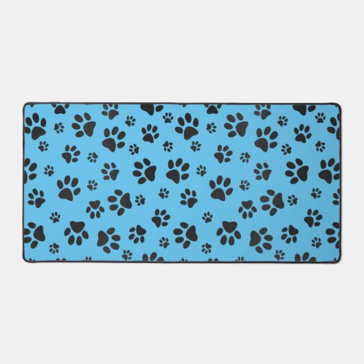 Black Paw Prints Design Desk Mat (Voorkant)