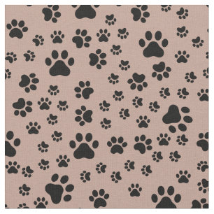 Black Paw Prints op Antiek Messing Stof