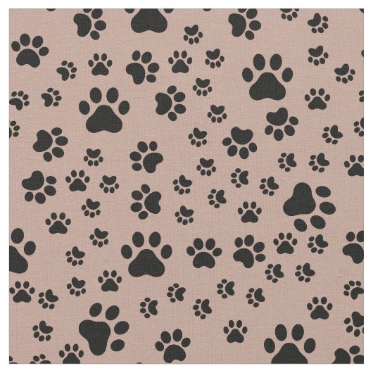 Black Paw Prints op Antiek Messing Stof (Close Up)