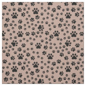 Black Paw Prints op Antiek Messing Stof (Swatch)