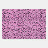 Black Paw Prints op Bubblegum Roze Inpakpapier Vel (Voorkant 3)