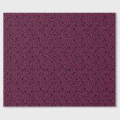 Black Paw Prints op Cranberry Cadeaupapier (Vlak)