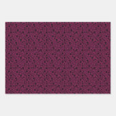 Black Paw Prints op Cranberry Inpakpapier Vel (Voorkant 3)
