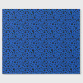 Black Paw Prints op kobaltblauw Cadeaupapier (Vlak)