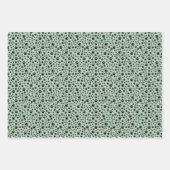 Black Paw Prints op lichtgroen Inpakpapier Vel (Voorkant 3)