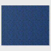 Black Paw Prints op Royal Blue Cadeaupapier (Vlak)