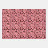 Black Paw Prints op Strawberry Pink Inpakpapier Vel (Voorkant 3)
