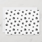 Black Paw Prints Pet Birthday Foto-uitnodiging Kaart (Achterkant)