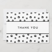 Black Paw Prints Pet Care Business Bedankt Kaart (Voorkant)