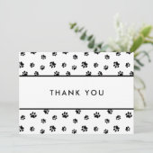Black Paw Prints Pet Care Business Bedankt Kaart (Staand voorkant)