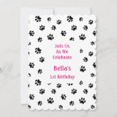 Black Paw Prints Pet Verjaardag uitnodiging (Voorkant)