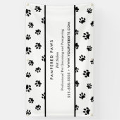 Black Paw Prints Professional Pet Salon Spandoek (Verticaal)