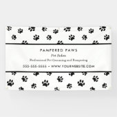Black Paw Prints Professional Pet Salon Spandoek (Horizontaal)