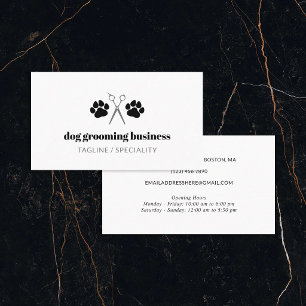Black Paws & Scissors Hondenverzorging Visitekaartje