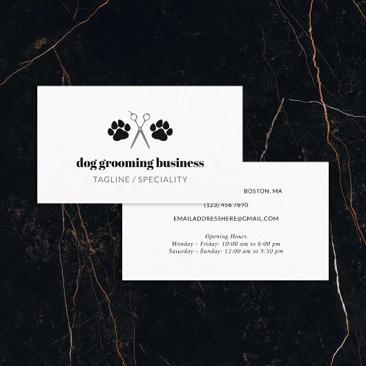Black Paws & Scissors Hondenverzorging Visitekaartje