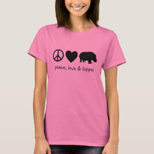 Black Peace Love & Hippos T-shirt