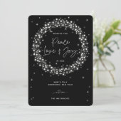 Black Peace Love+Joy Sparking Lights Feestdagenkaart (Staand voorkant)