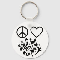Black Peace Symbol Love Heart Dancing Muzieknoten
