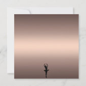 Black & Peach Ballerina verjaardagsuitnodiging Kaart (Achterkant)