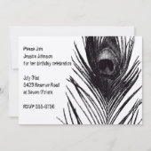 Black Peacock Birthday Kaart (Voorkant)