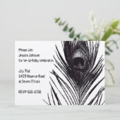 Black Peacock Birthday Kaart (Staand voorkant)