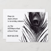 Black Peacock Birthday Kaart (Voorkant / Achterkant)