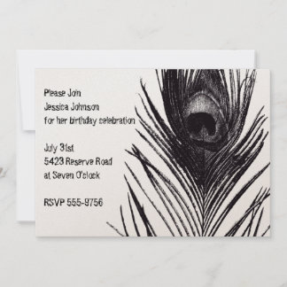 Black Peacock Birthday Kaart