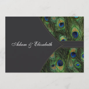 Black Peacock bruiloft uitnodigingen