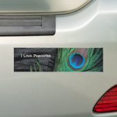 Black Peacock Feather Bumpersticker (Op auto)