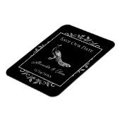 Black Peacock Flourish Save the Date Magnet Magneet (Linkerzijde)