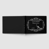 Black Peacock Flourish Wedding Guest Book Gastenboek (Volledig)