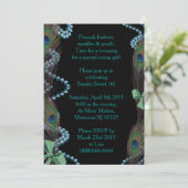 Black Peacock-uitnodiging Kaart (Staand voorkant)