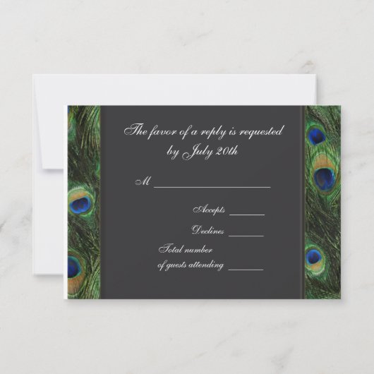 Black Peacock Wedding RSVP (Achterkant)