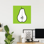 Black Pear Half. Lijnillustratie. Poster (Thuiskantoor)