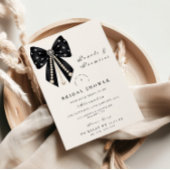 Black Pearl Bow Bridal Shower Kaart