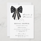 Black Pearl Bow Bridal Shower Kaart (Voorkant)