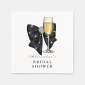 Black Pearl Bow Bruiloftsfeest Servet (Voorkant)