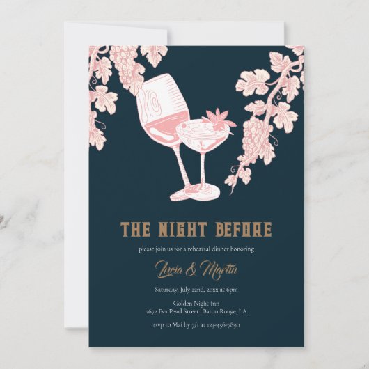 Black Pearl Kleur Champagne repetitie diner Kaart (Voorkant)