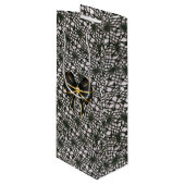 Black Pearl Lace en Bow Wijn Cadeautas (Voorkant Gekanteld)