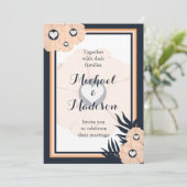 Black Pearl Watusi Tacao Floral Wedding Kaart (Staand voorkant)