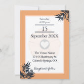 Black Pearl Watusi Tacao Floral Wedding Kaart (Achterkant)