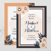 Black Pearl Watusi Tacao Floral Wedding Kaart (Voorkant / Achterkant)