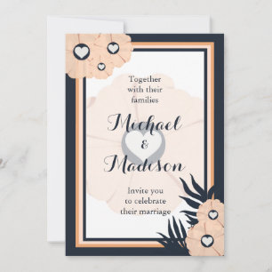 Black Pearl Watusi Tacao Floral Wedding Kaart