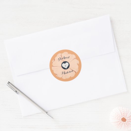 Black Pearl Watusi Tacao Wedding Envelope Seal Ronde Sticker (Envelop)