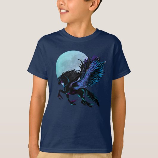 Black Pegasus and Blue Moon T-Shirt (Voorkant)