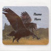 Black Pegasus Mousepad Muismat (Voorkant)
