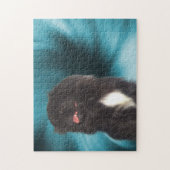 Black Pekingese Blue Swirls Dog Art Legpuzzel (Verticaal)