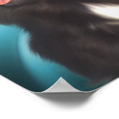 Black Pekingese Blue Swirls Dog Art Poster (Hoek)